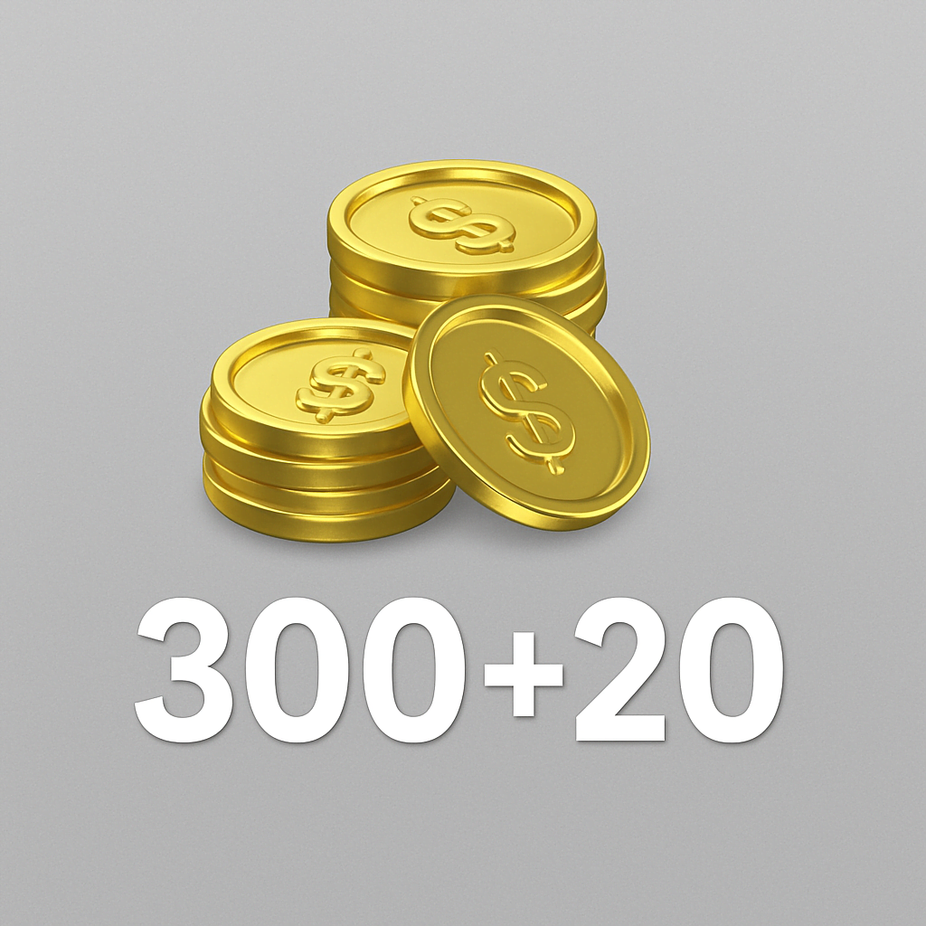 300 Golds + 20 Bonus